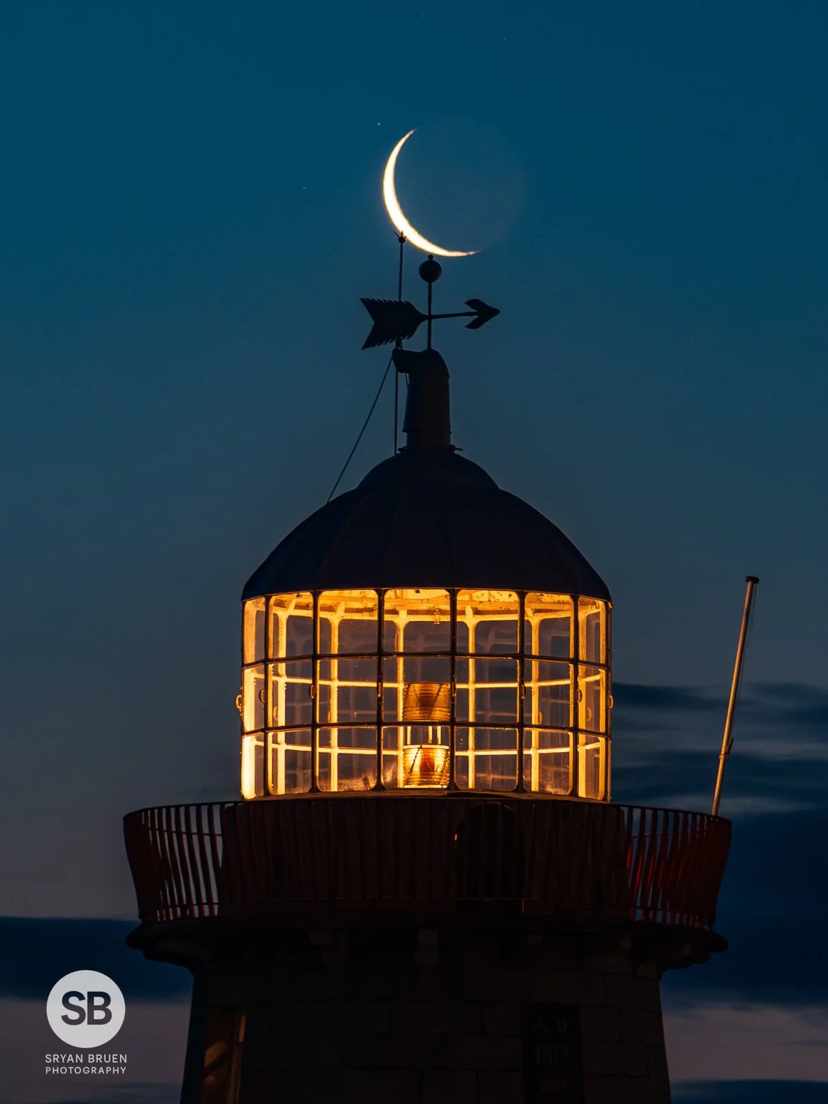 2025-06-23 Howth Lighthouse ceiling crescent moon.jpg