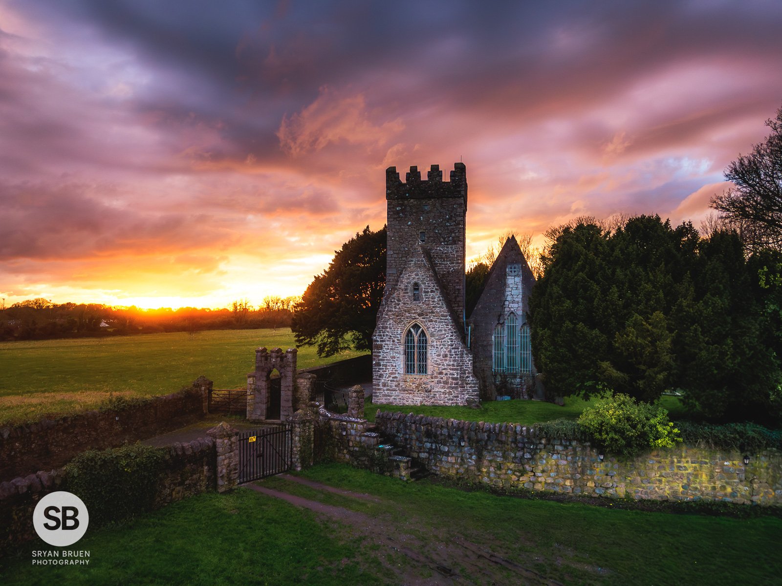 2026-02-04 St Doulagh's Church sunset.jpg