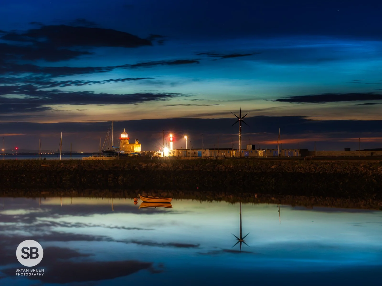 2026-06-22 Howth Harbour noctilucent clouds reflections.jpg