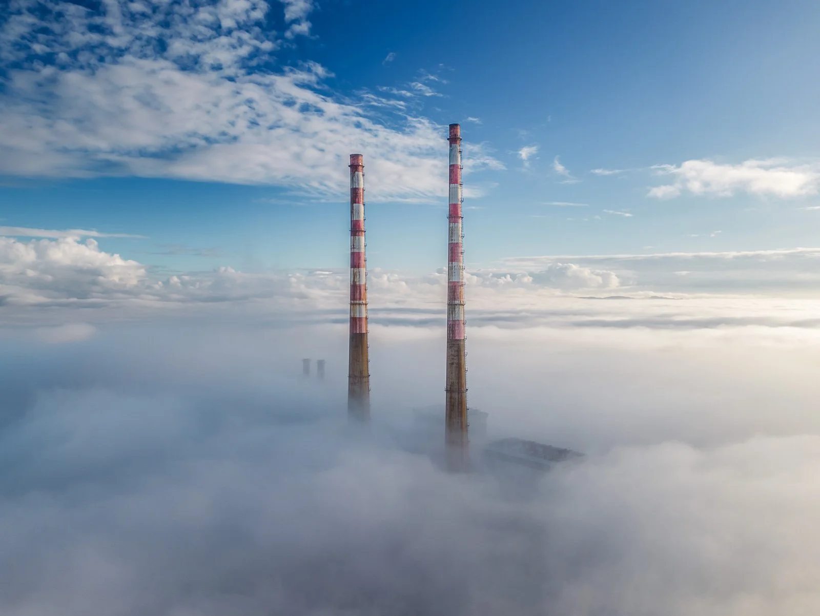 Poolbeg Chimneys Fog Inversion