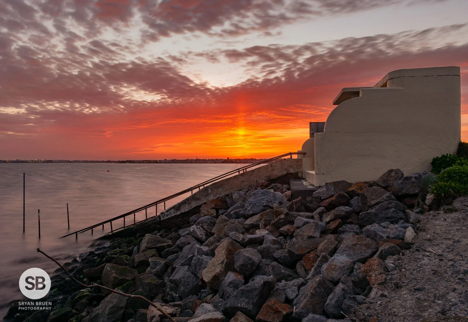 2022-05-13 Clontarf red sky sunset sun pillar 13 May 2022.jpg