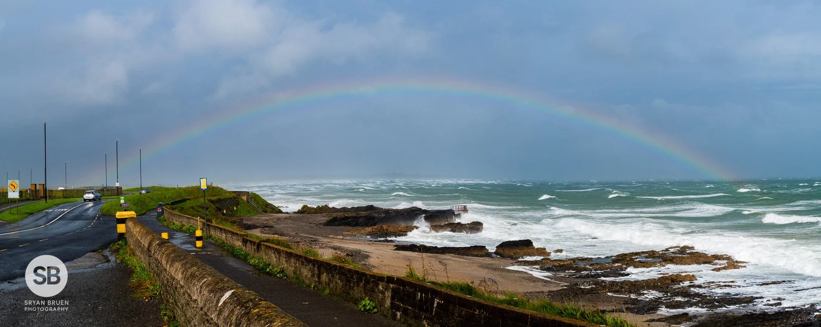 2023-09-27 Storm Agnes High Rock rainbow panorama 27 September 2023.jpg