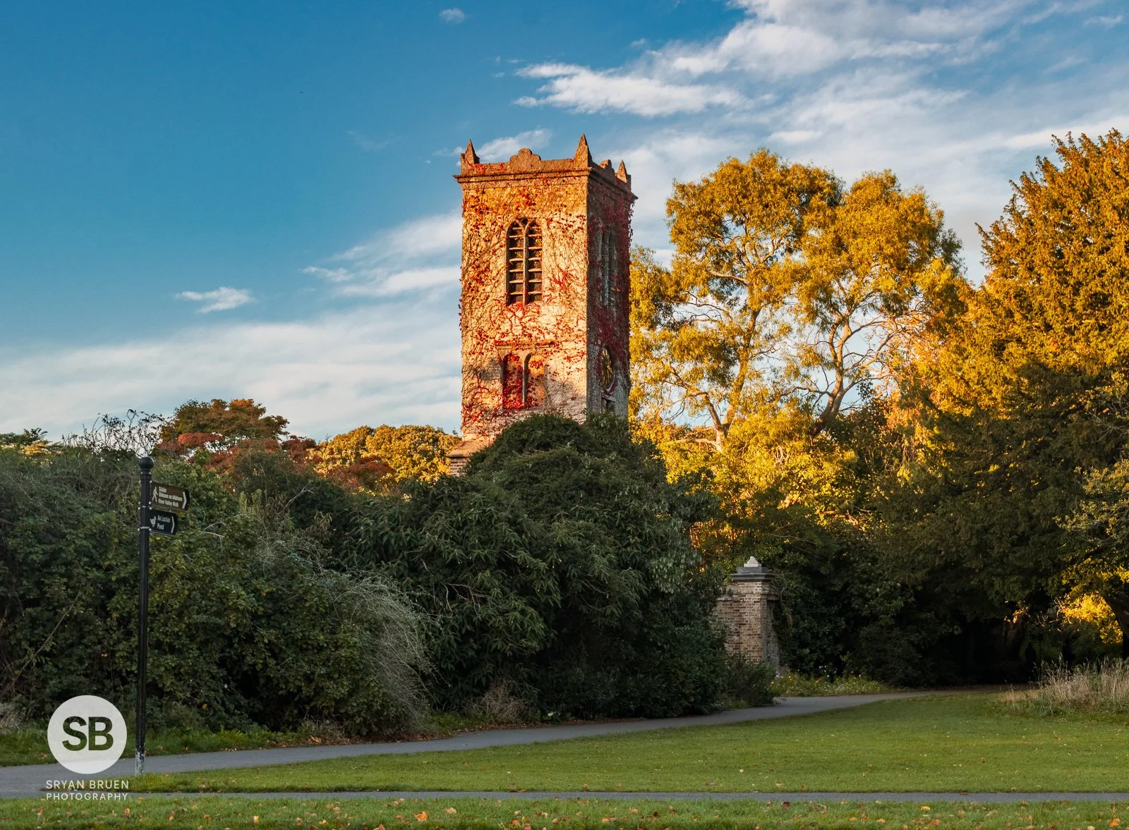 2021-10-25 St. Anne's Park clock tower sunset 25 October 2021.jpg