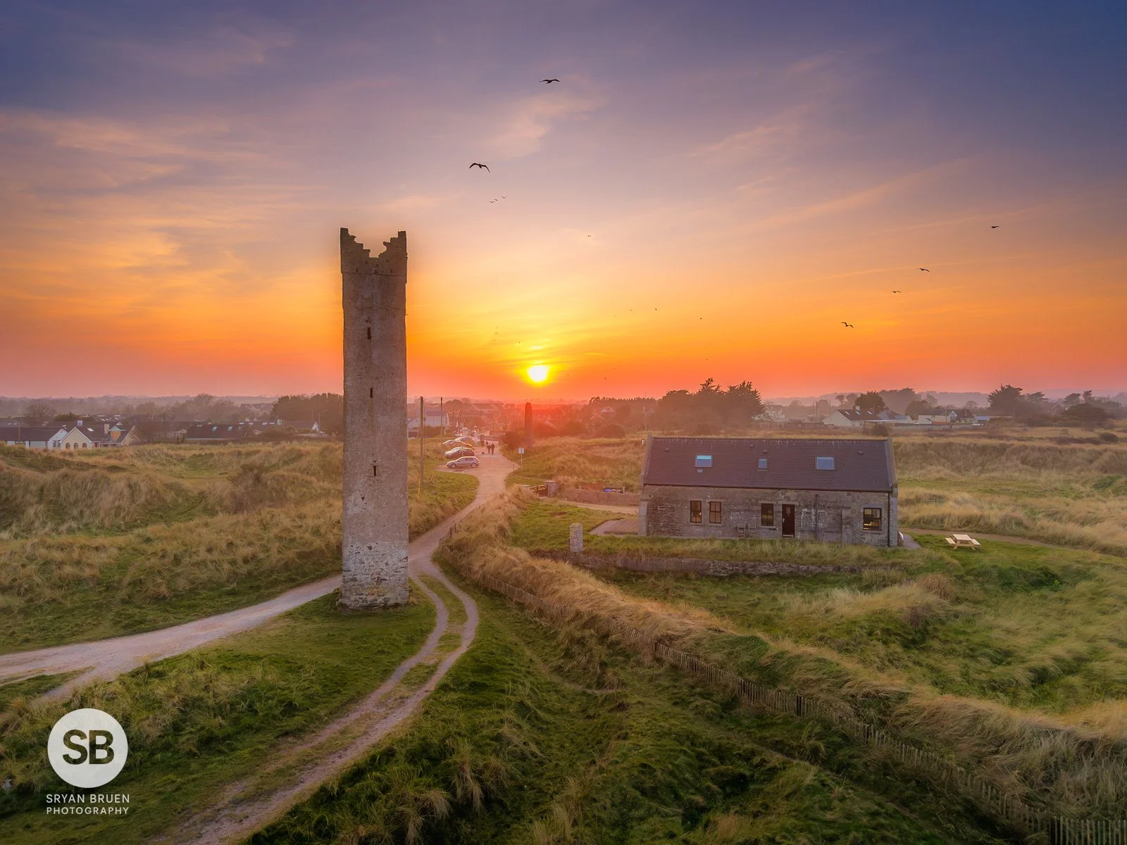 2025-03-09 Mornington Maiden Tower sunset aerial 9 March 2025.jpg