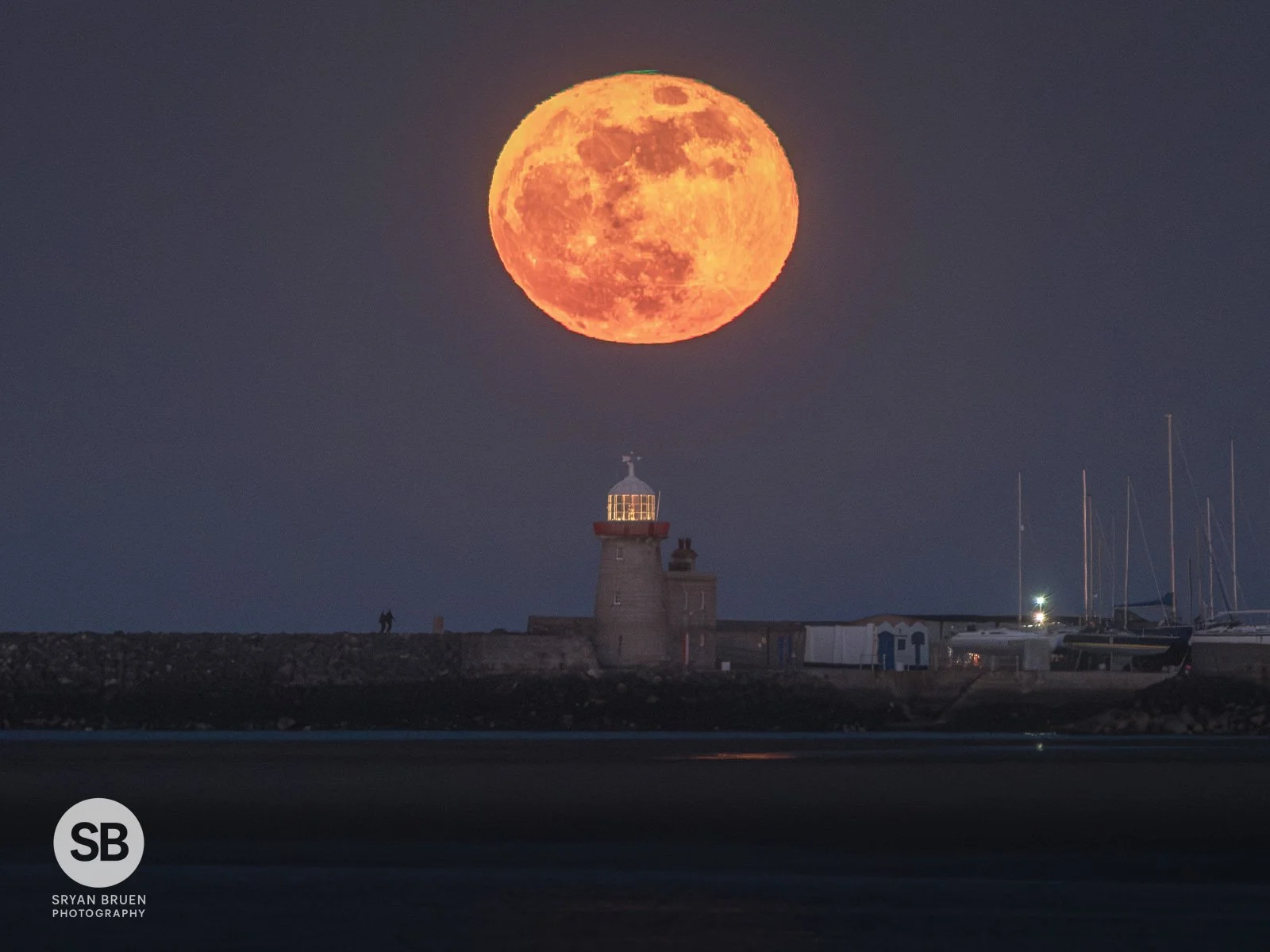 2025-03-14 Howth Lighthouse full moonrise 14 March 2025.jpg