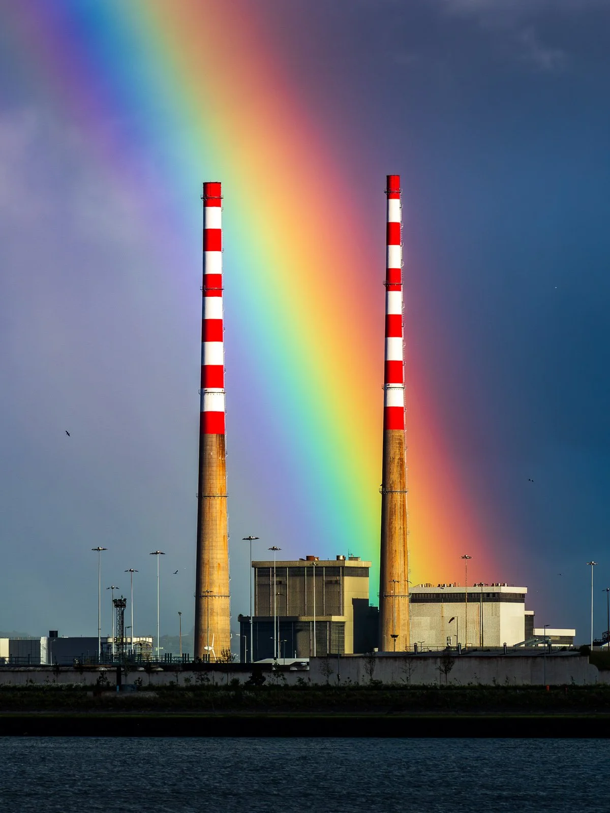 Poolbeg Chimneys Rainbow