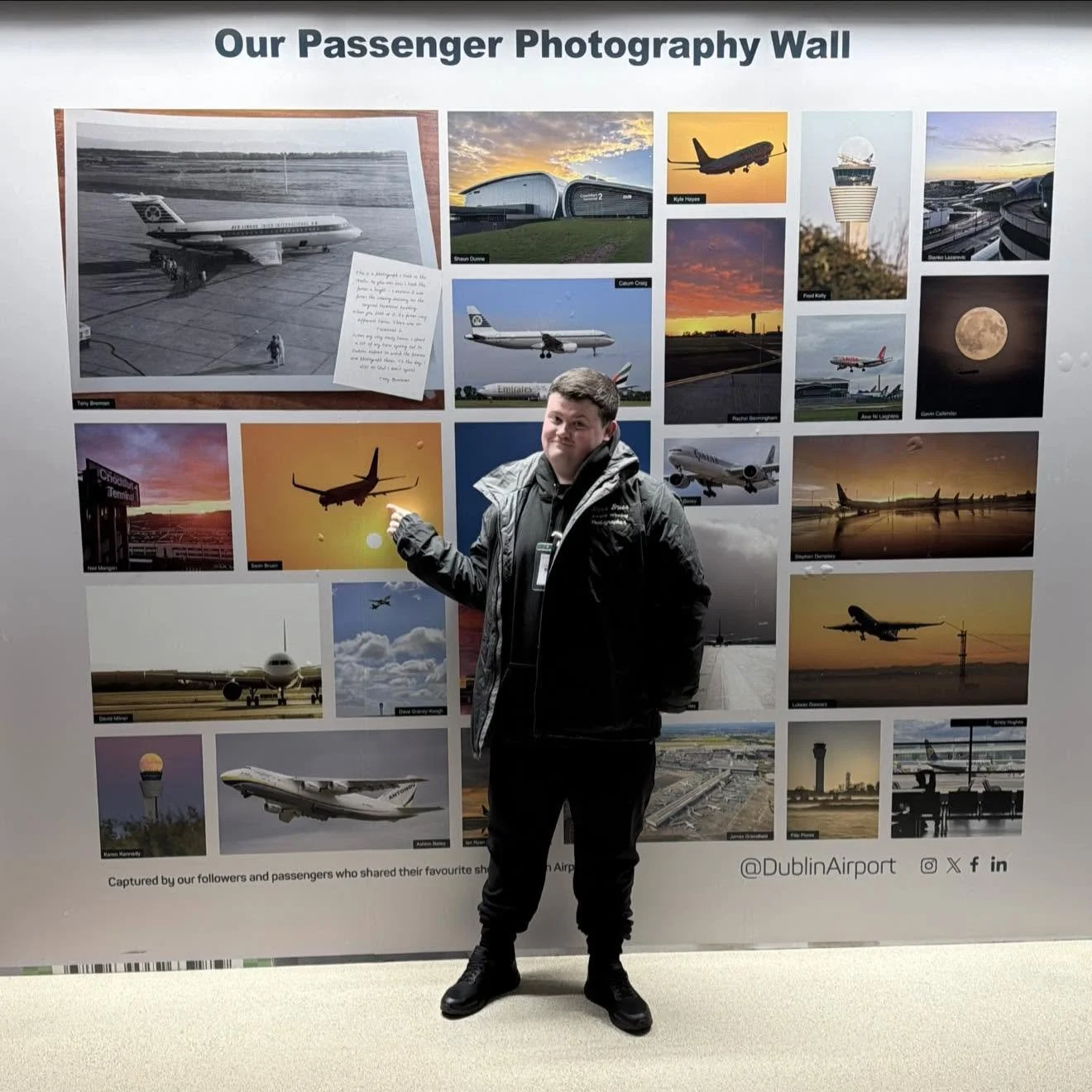 Ryanair Sunset photo printed on the wall in Dublin Airport Terminal 1