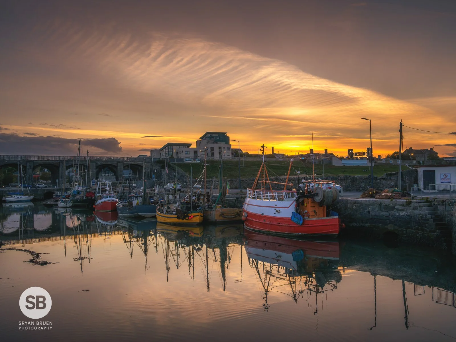 2026-09-23 Balbriggan Harbour hazy sunset reflections.jpg