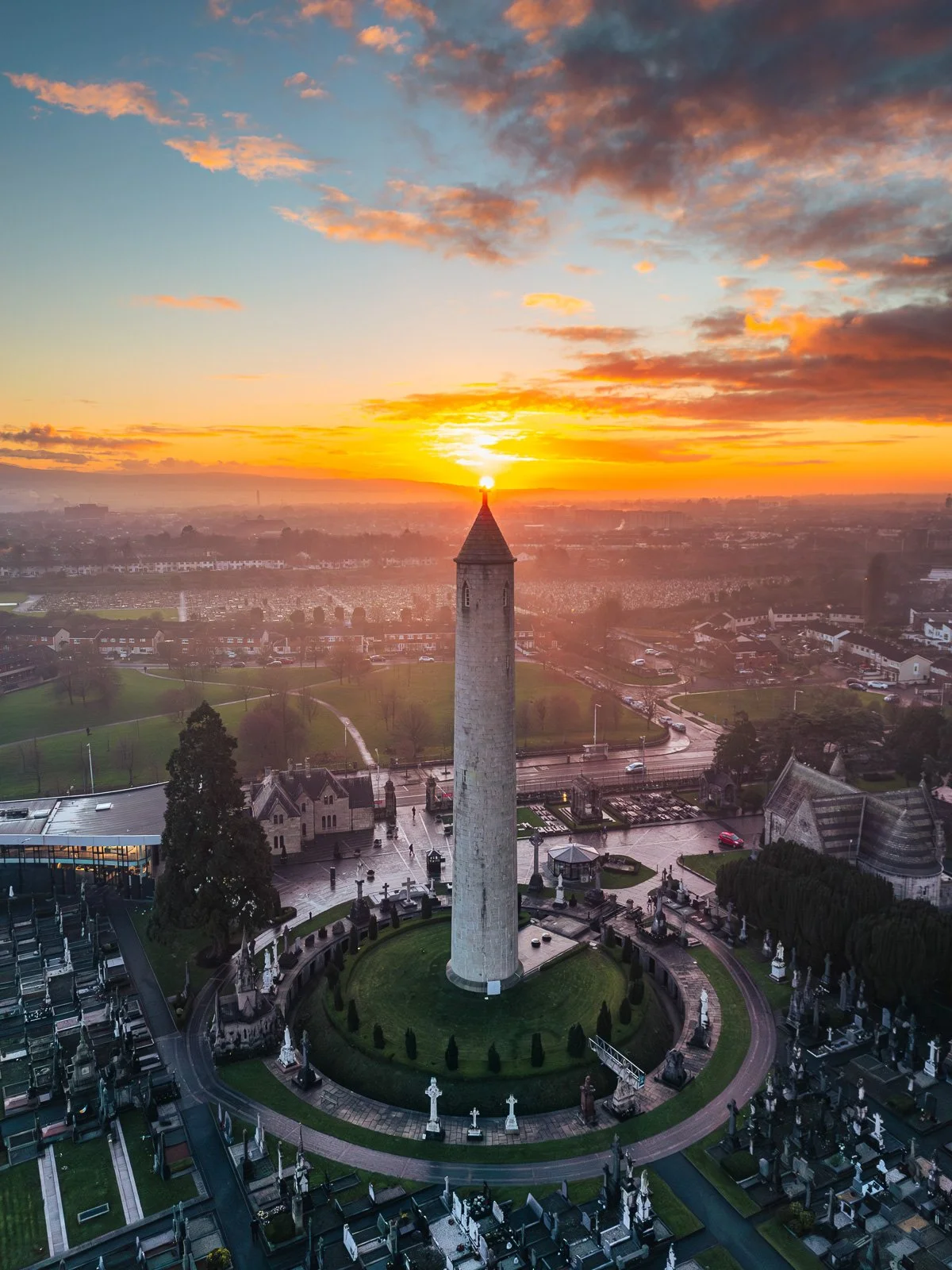 2024-01-07 Glasnevin Round Tower sunset 7 January 2024.jpg