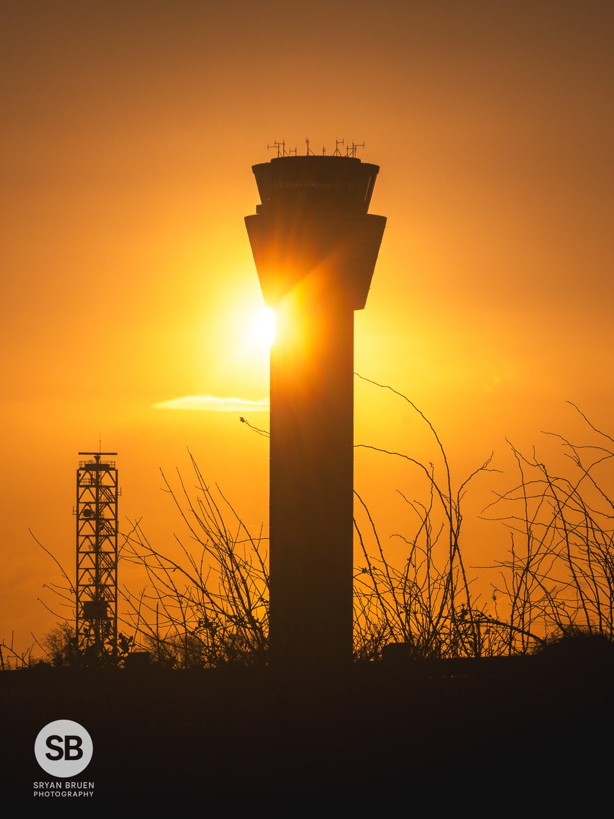 2026-01-02 Dublin Airport air traffic control tower sunrise.jpg
