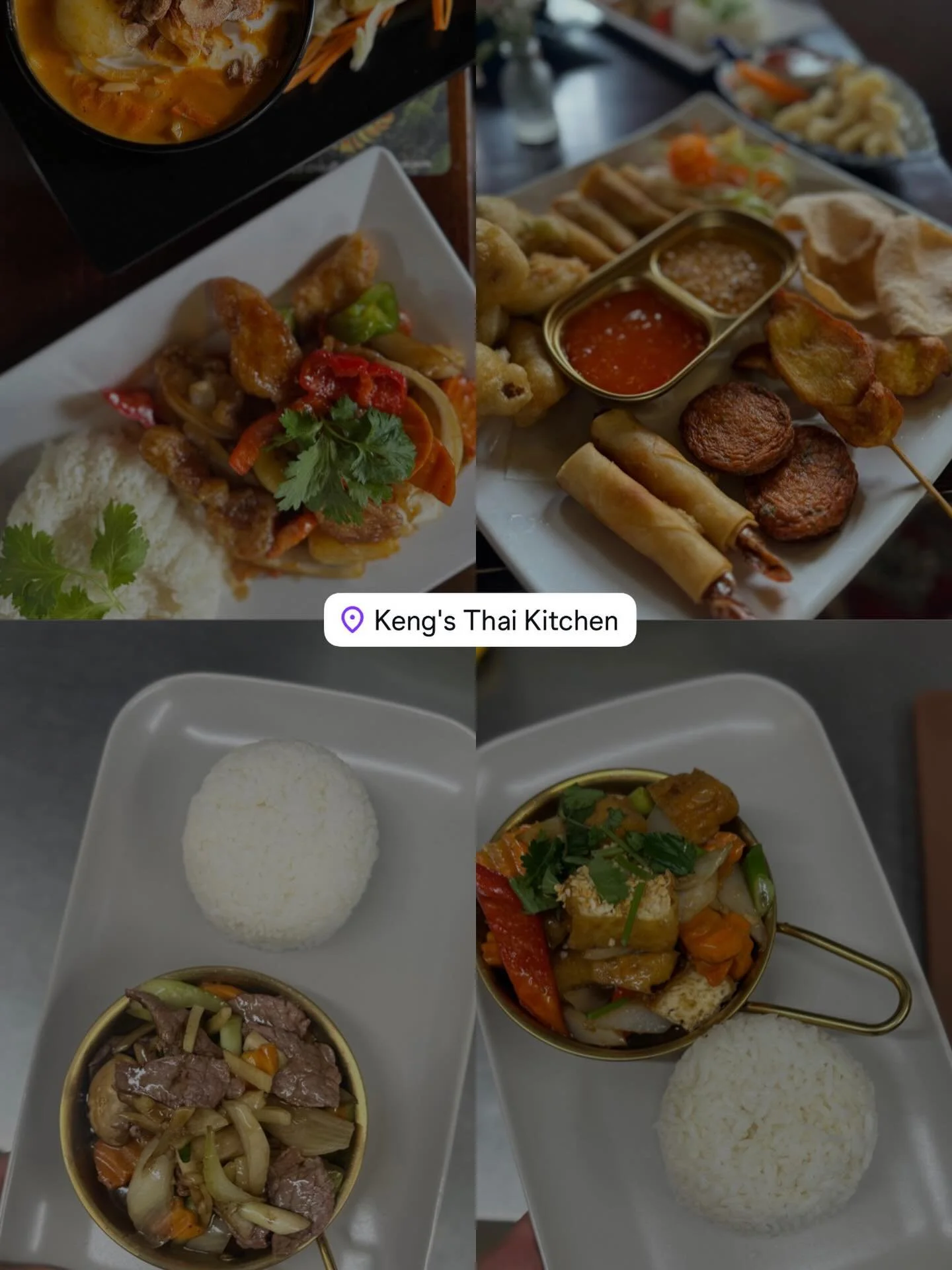 😋Come join us for lunch and dinner at Kengs Thai Kitchen
 
🍜Thai flavors, made with care and served with a smile.