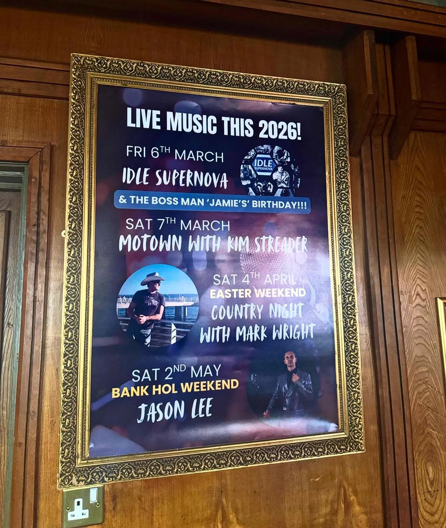 What&rsquo;s coming up&hellip; 👀🎶

🎤 Fri 6th March &ndash; Idle Supernova &amp; Jamie&rsquo;s birthday
🎶 Sat 7th March &ndash; Motown with Kim Streader
🤠 Sat 4th April &ndash; Easter Weekend Country Night with Mark Wright
🎙 Sat 2nd May &ndash; 