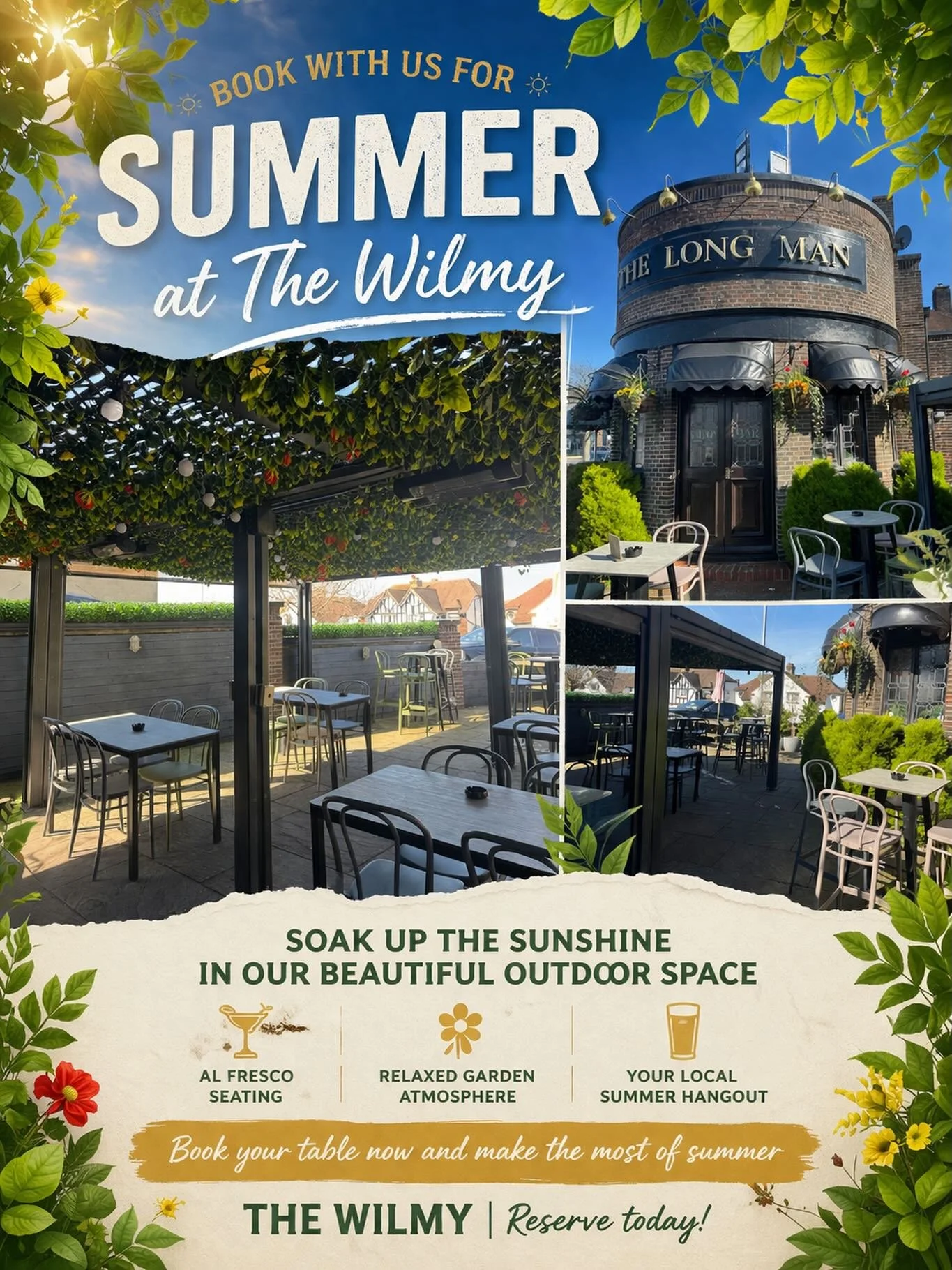 Sun, good vibes, and your favorite spot in the garden🌿☀️

Make this summer yours at The Wilmy🦁🍻

Book your table now! 💐