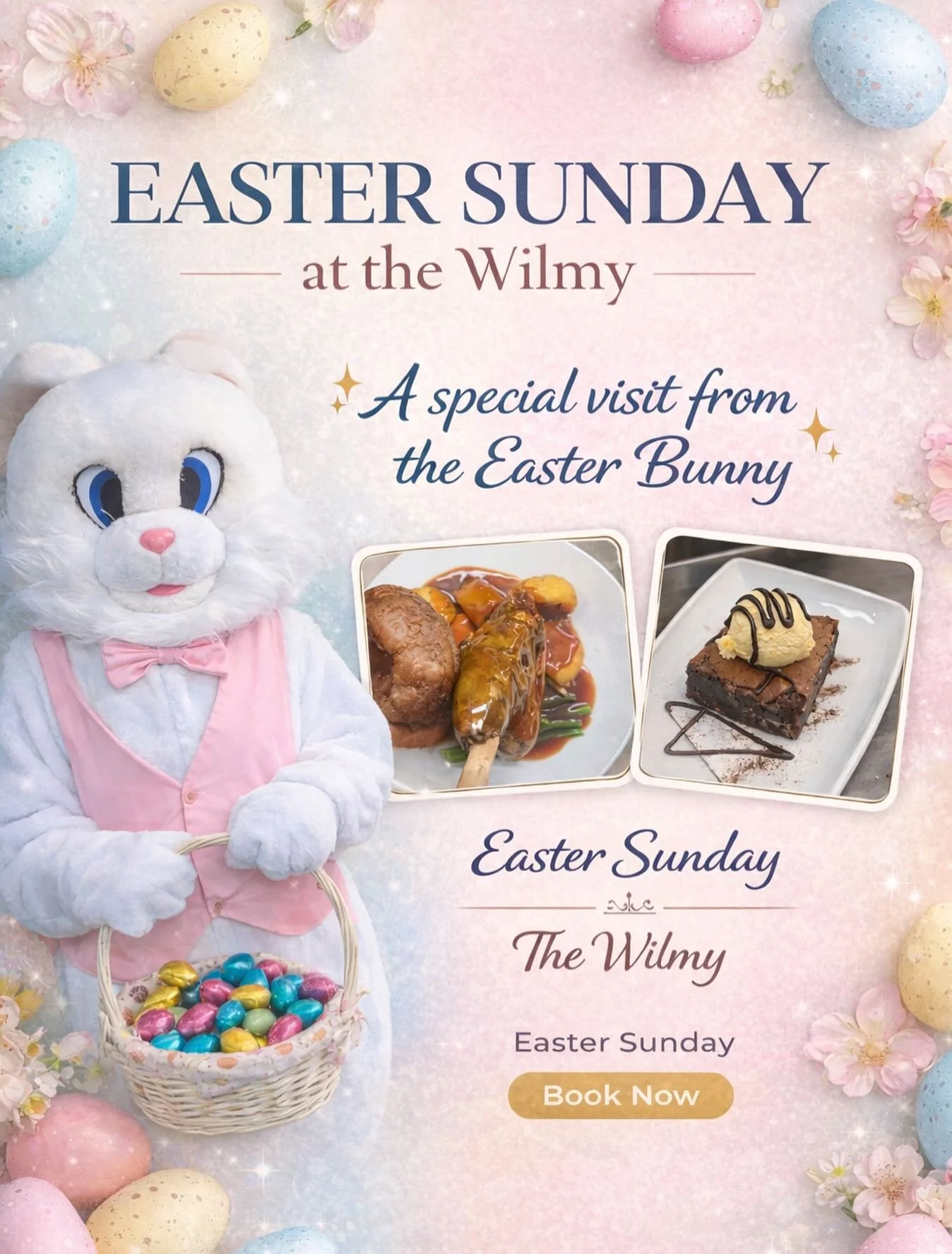 Easter Sunday at the Wilmy 🌸🐣

Join us for a special day filled with delicious food, sweet treats, and a magical visit from the Easter Bunny 🐰✨

📍 The Wilmy
👉 Book now to secure your table

#EasterAtTheWilmy #EasterSunday #FamilyFun #EasterBunny