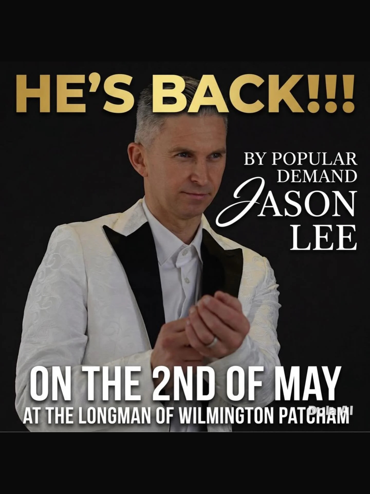 We have the much loved talented singer and showman there is Jason Lee with us 9pm on Saturday 2nd may as you all know this is one event not to miss 

get this date in your diaries and bring them dancing shoes with you 

#musicnightslive#jasonleesinge