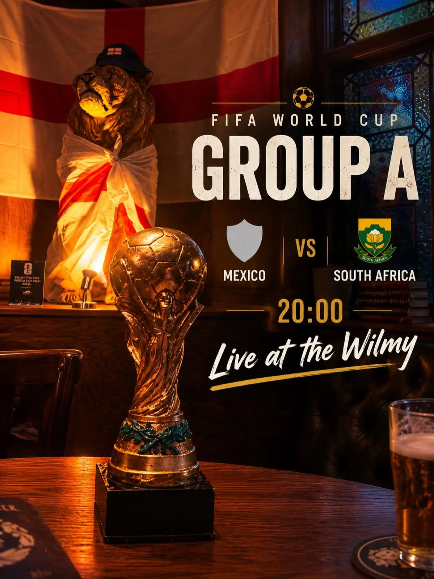 🏆The wait is over&hellip; 

The FIFA World Cup kicks off at The Wilmy! ⚽🍻

📍 Live at The Wilmy
🌍 FIFA World Cup &ndash; Group A
🇲🇽 Mexico vs South Africa 🇿🇦
🕗 Kick-off: 20:00

See you at kick-off. 🍺⚽ #LiveAtTheWilmy