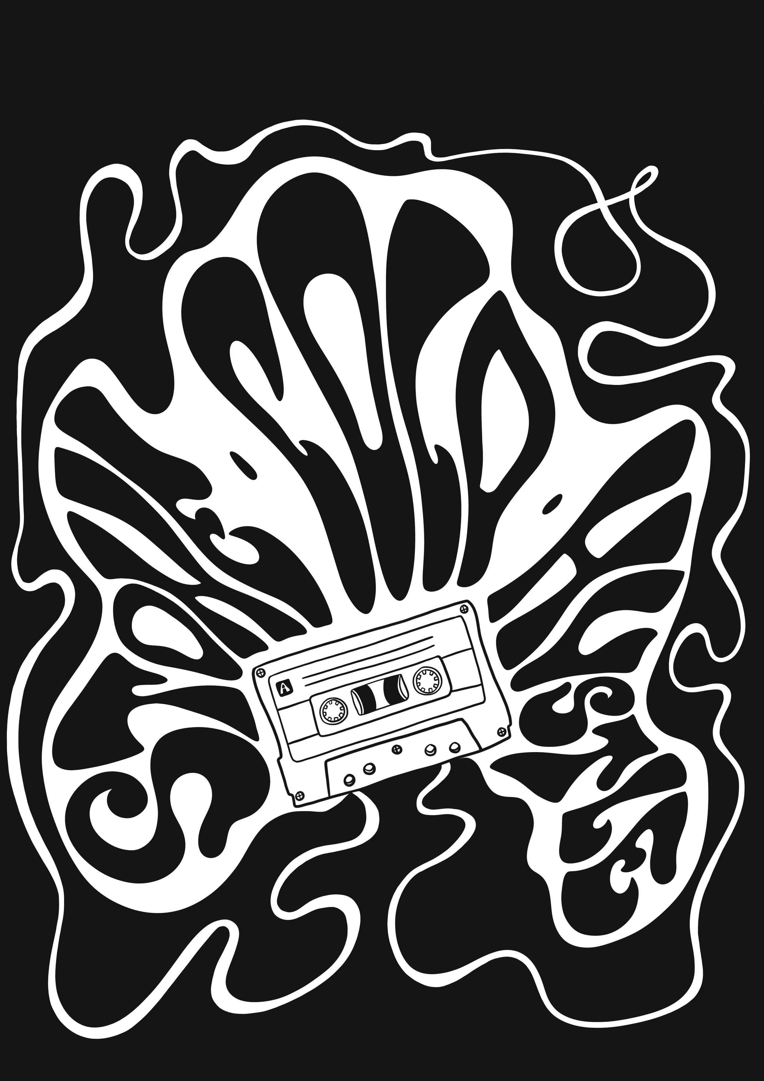 T-shirt back print custom lettering and illustration design by Thirteen Scorpios