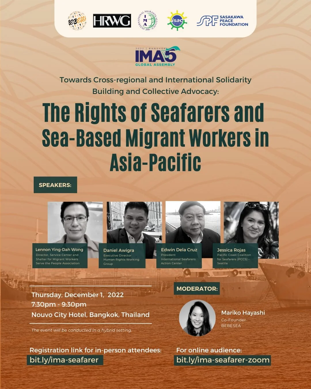 Join Our Panel: the Rights of Seafarers and Sea-Based Migrant Workers in Asia-Pacific (Side Event IMA 5th Global Assembly)