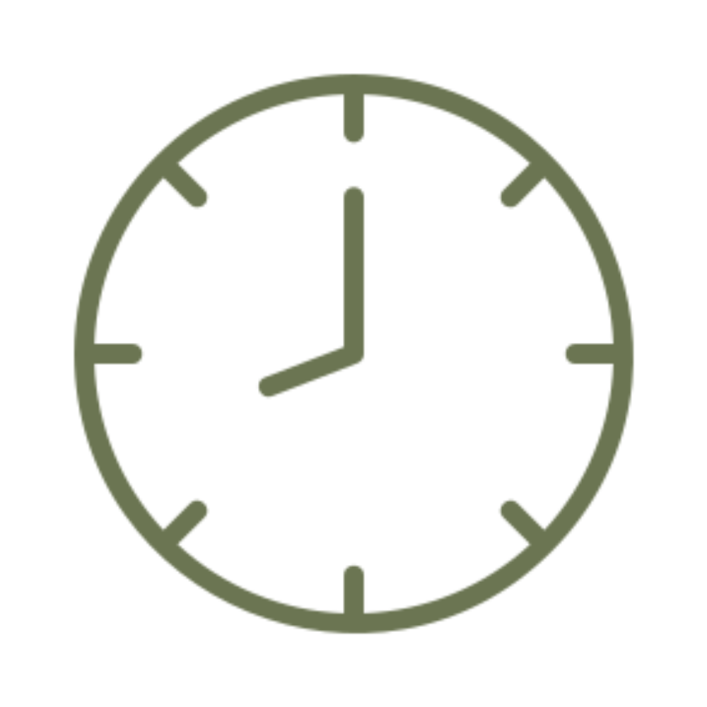 An analog clock showing the time as 3:00
