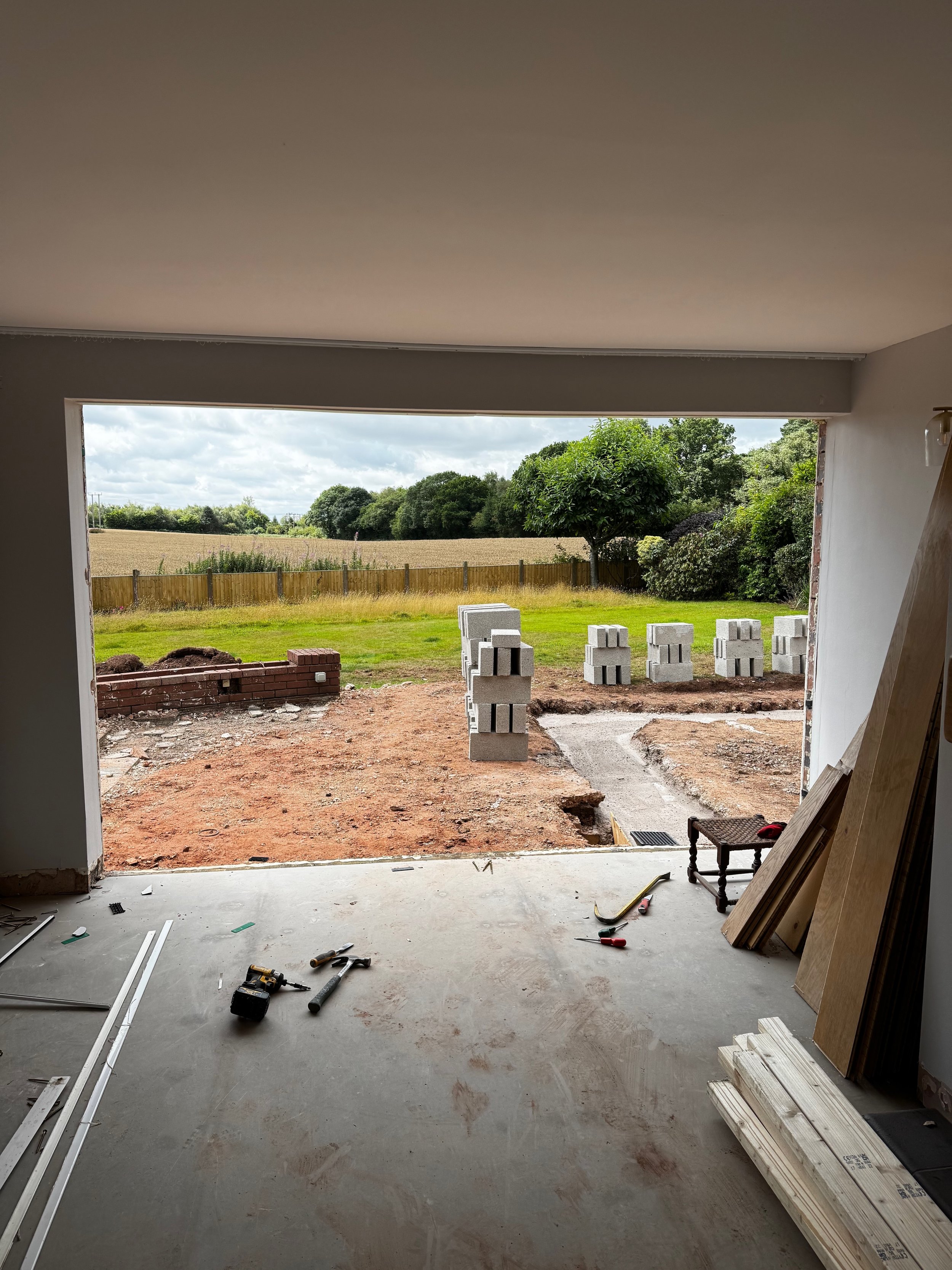 Construction site extension works