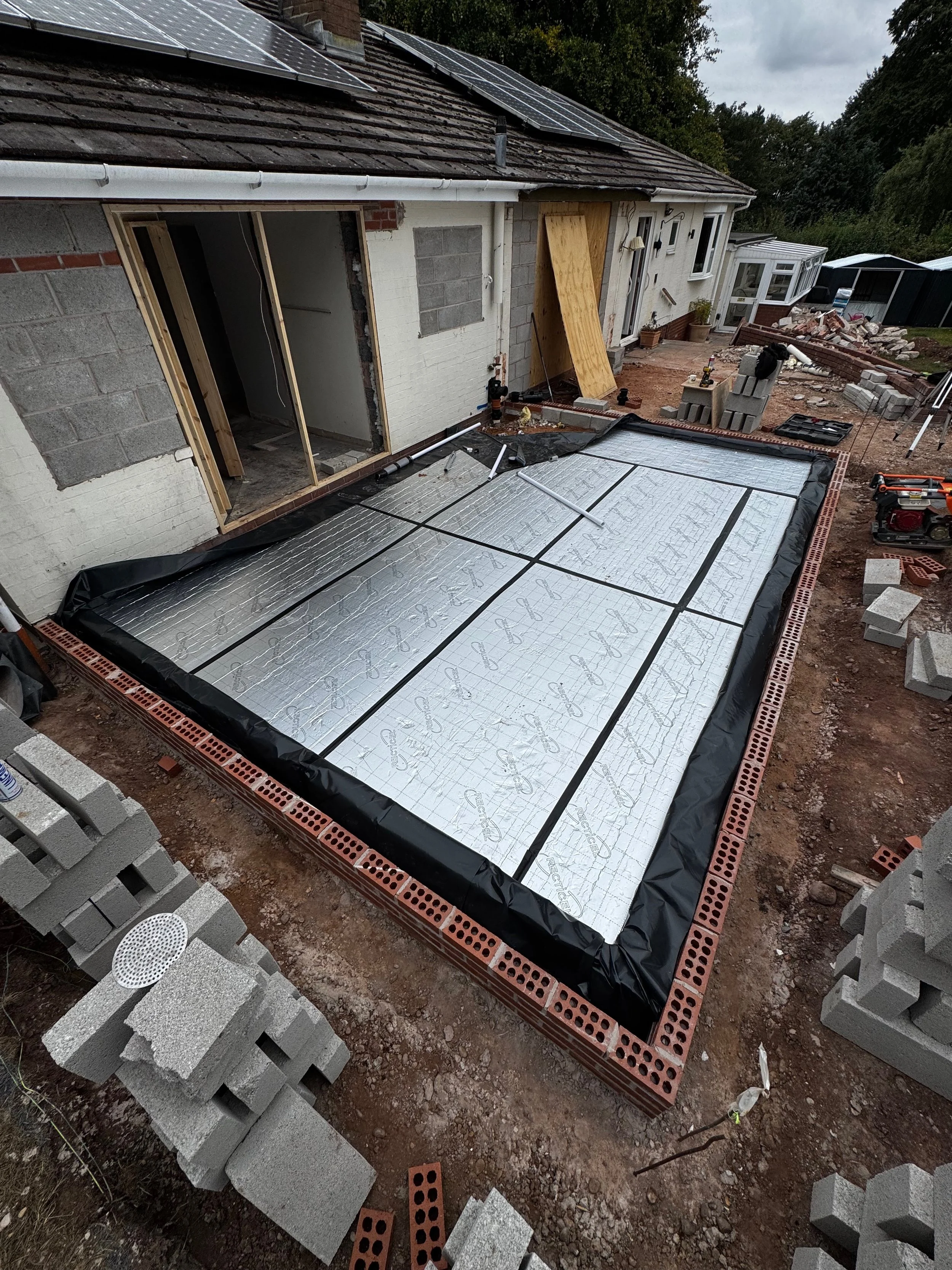 new insulated concrete slab foundation