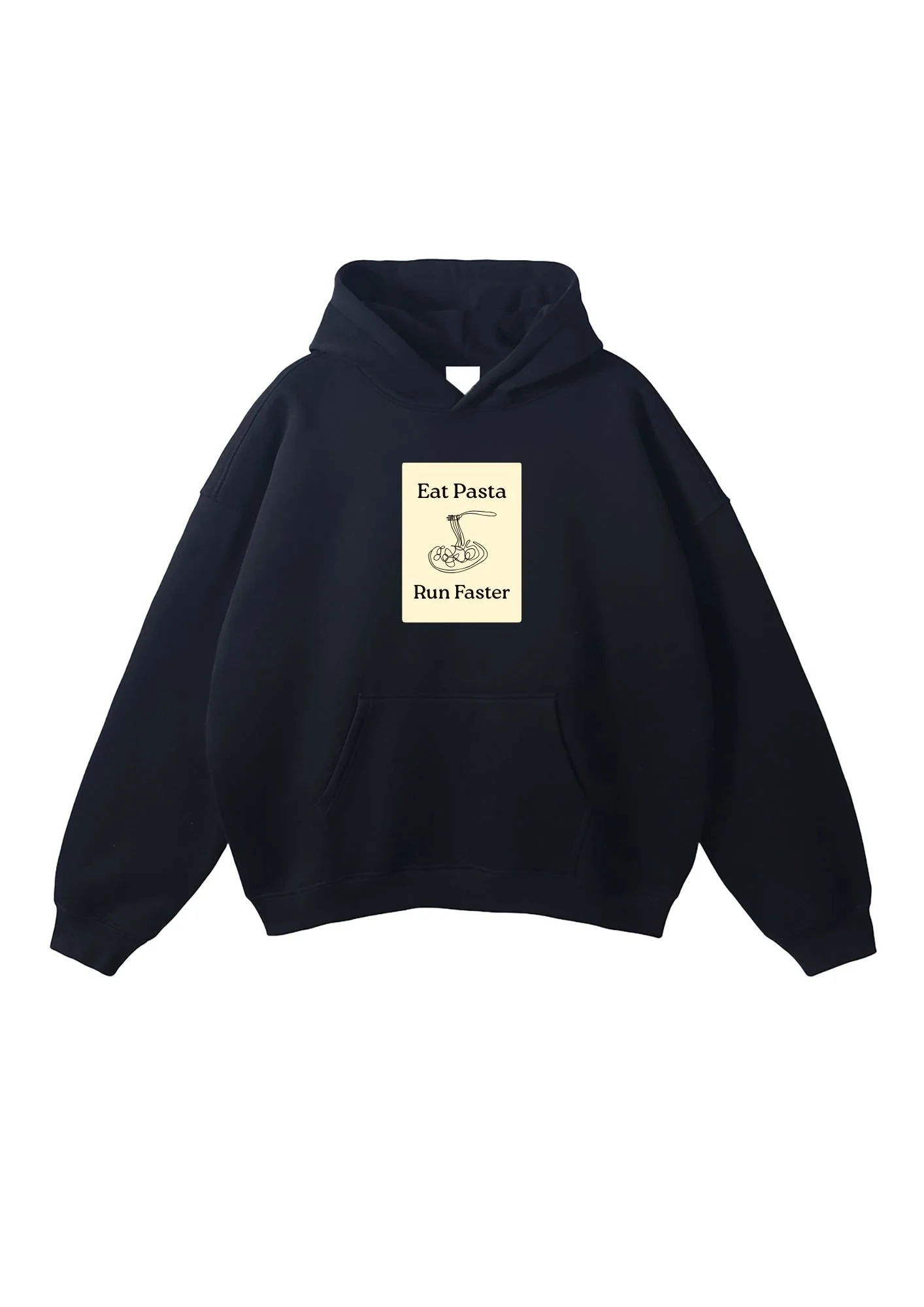 Eat Pasta Run Faster BlackHoody1.jpg