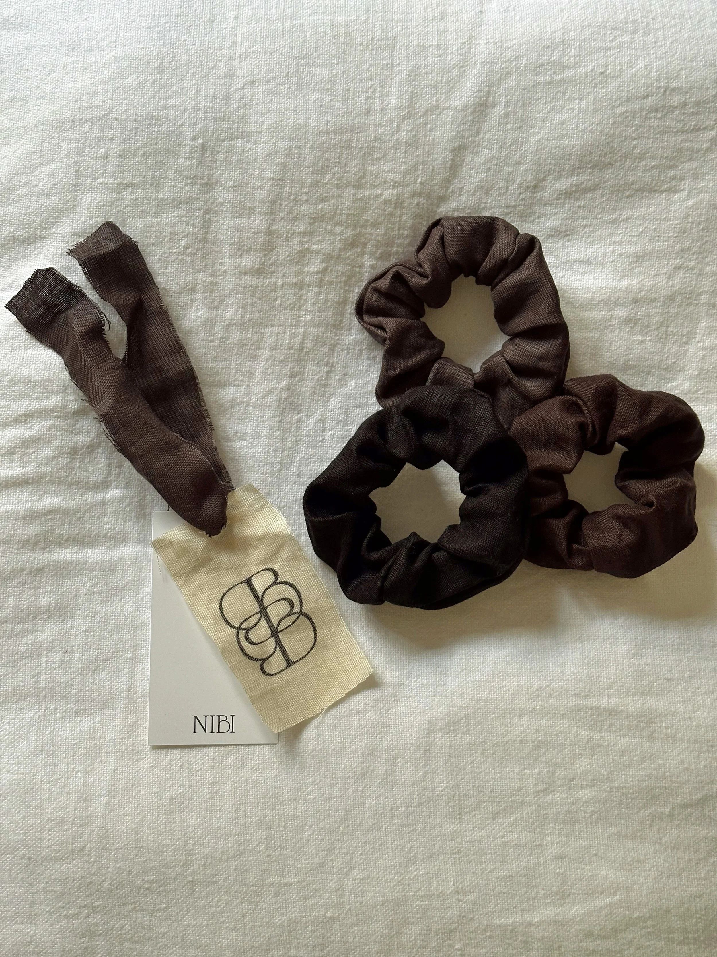Trio of 100% Linen Scrunchies — Zero Waste