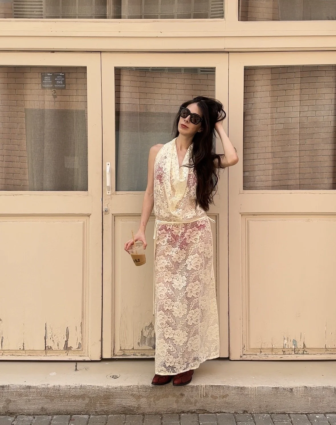 Butter Yellow Vintage Floral Lace - 2 Piece Set