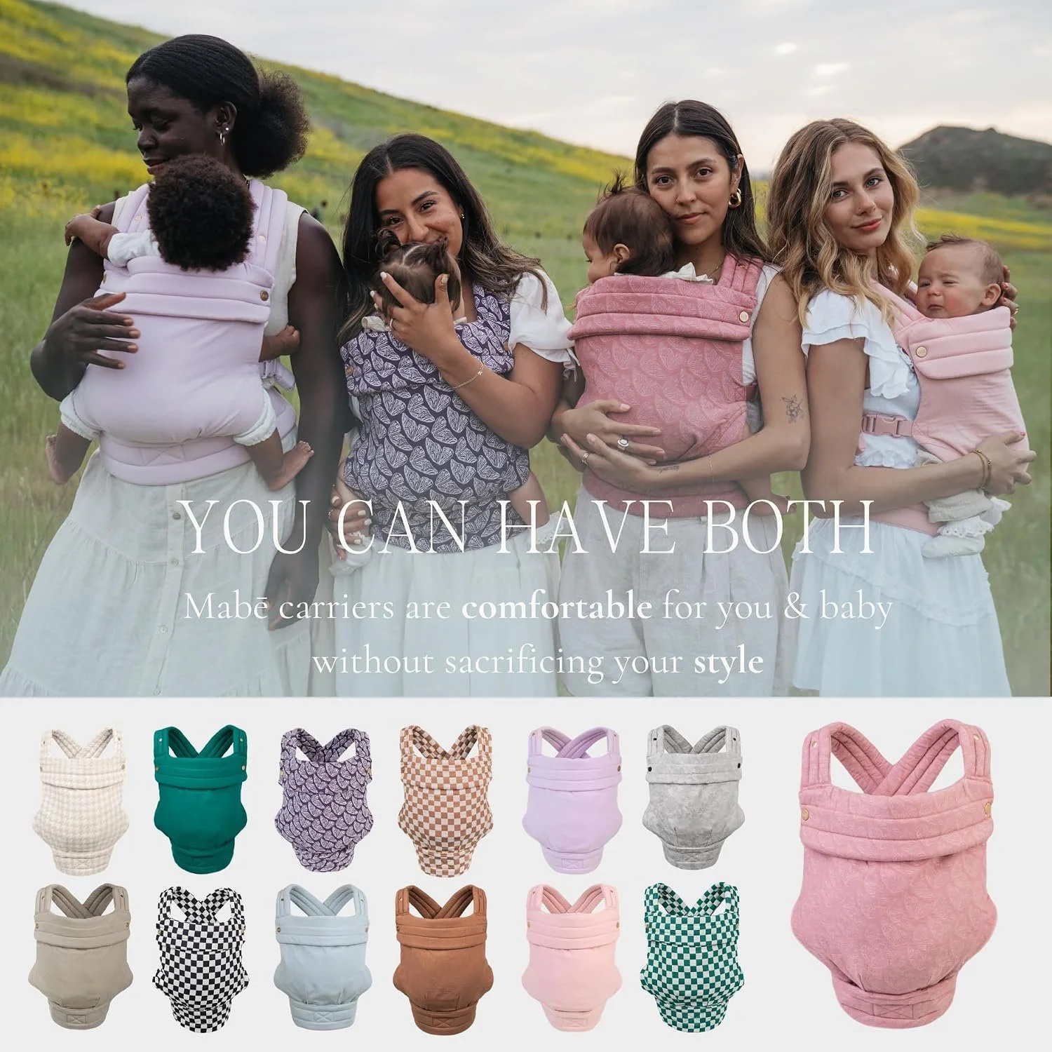 Mabē Monarch Ergonomic Baby Carrier – Premium Cotton Soft Structured Newborn to Toddler Carrier with Hip-Healthy Design