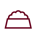 A simple black icon of a bowl of food, possibly rice or a similar dish.
