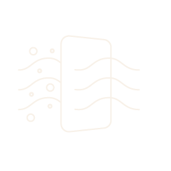 Icon of a filter with airflow passing through it, representing air purification or filtration.