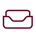 Icon of an open file folder in maroon color