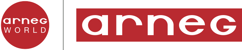 Arnec World logo ja teksti 'arnec' isossa kirjaimissa ja 'world' pienillä kirjaimilla.