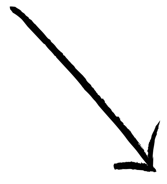 Mustavalkoinen nuoli, joka osoittaa alaspäin oikealle.