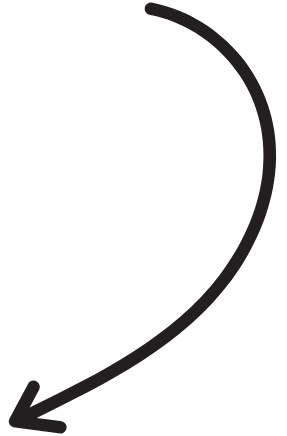 Mustekorkki, jonka kuva sisältää mustan kaaren ja nuolen, joka osoittaa alaspäin ja oikealle.