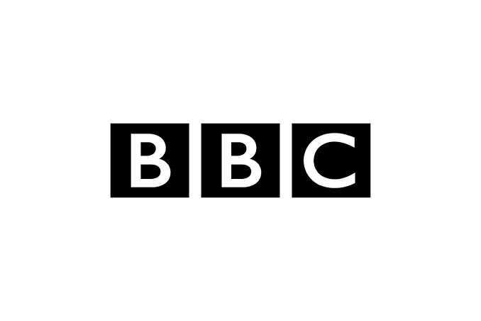 BBC logo with black squares around white letters B, B, C.