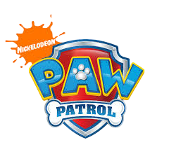 Paw Patrol logo with a shield design and colorful lettering.