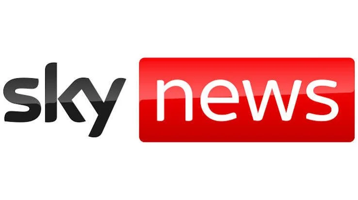 Sky News logo with black 'sky' and red 'news' text.