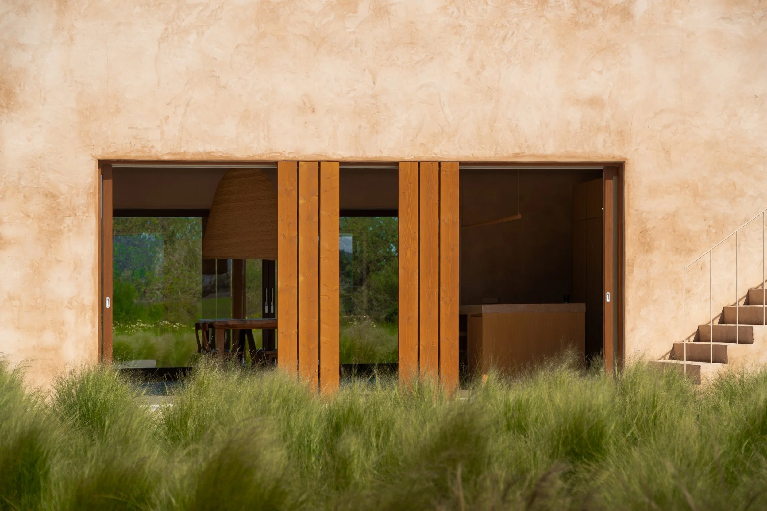 Swimming pool and landscaped garden, contemporary finca in Cas Concos, southeast Mallorca