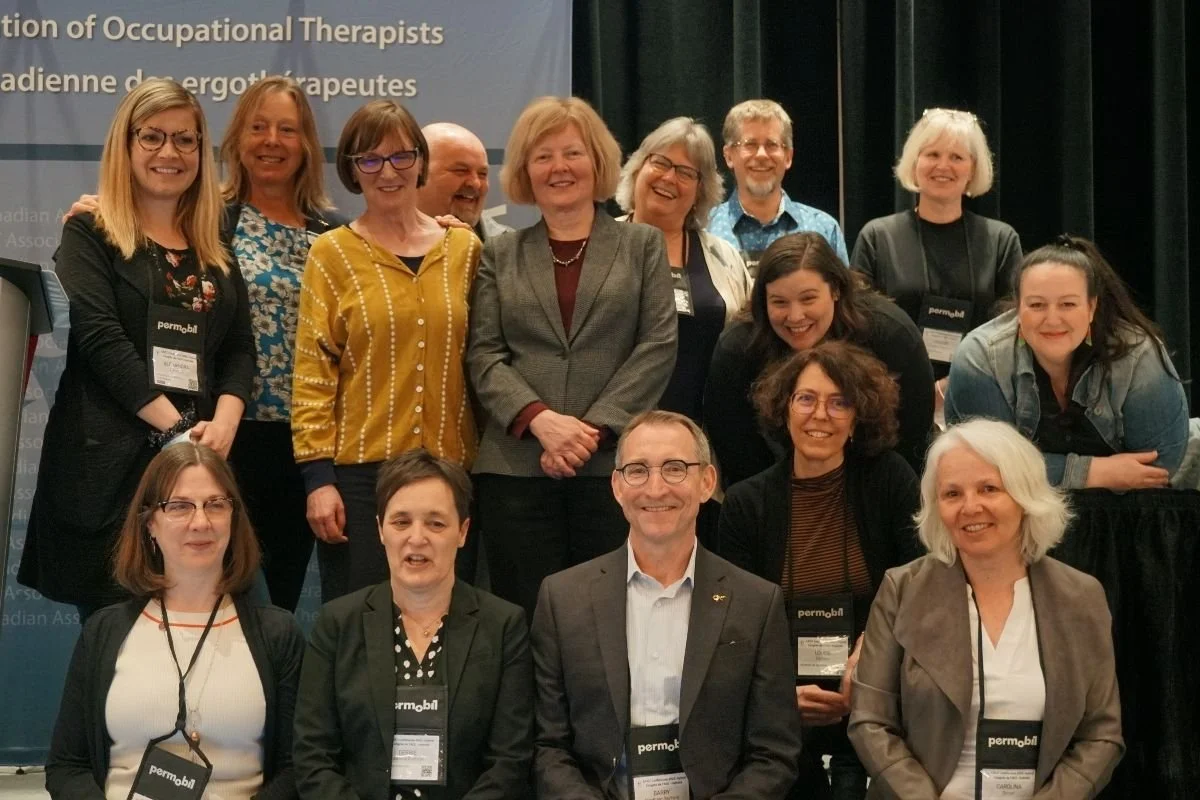 Launch of the Promoting Occupational Participation textbook with its editors and chapter authors at the CAOT Conference, Whistler, British Columbia, 2022.