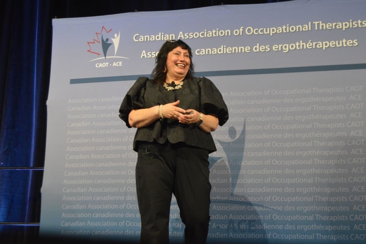Lisa Boivin, Keynote Speaker, at the CAOT 2024 Conference in Halifax, Nova Scotia.