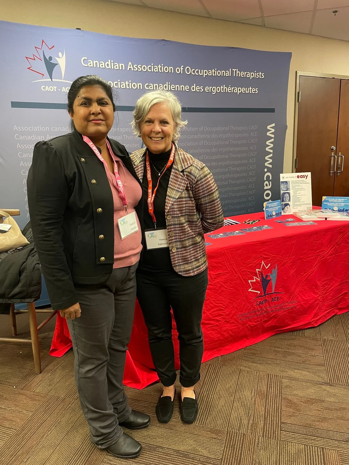 CAOT CEO Hélène Sabourin joined an attendee at the 2023 OT Atlantic Conference, the first in 10 years, in October 2023.