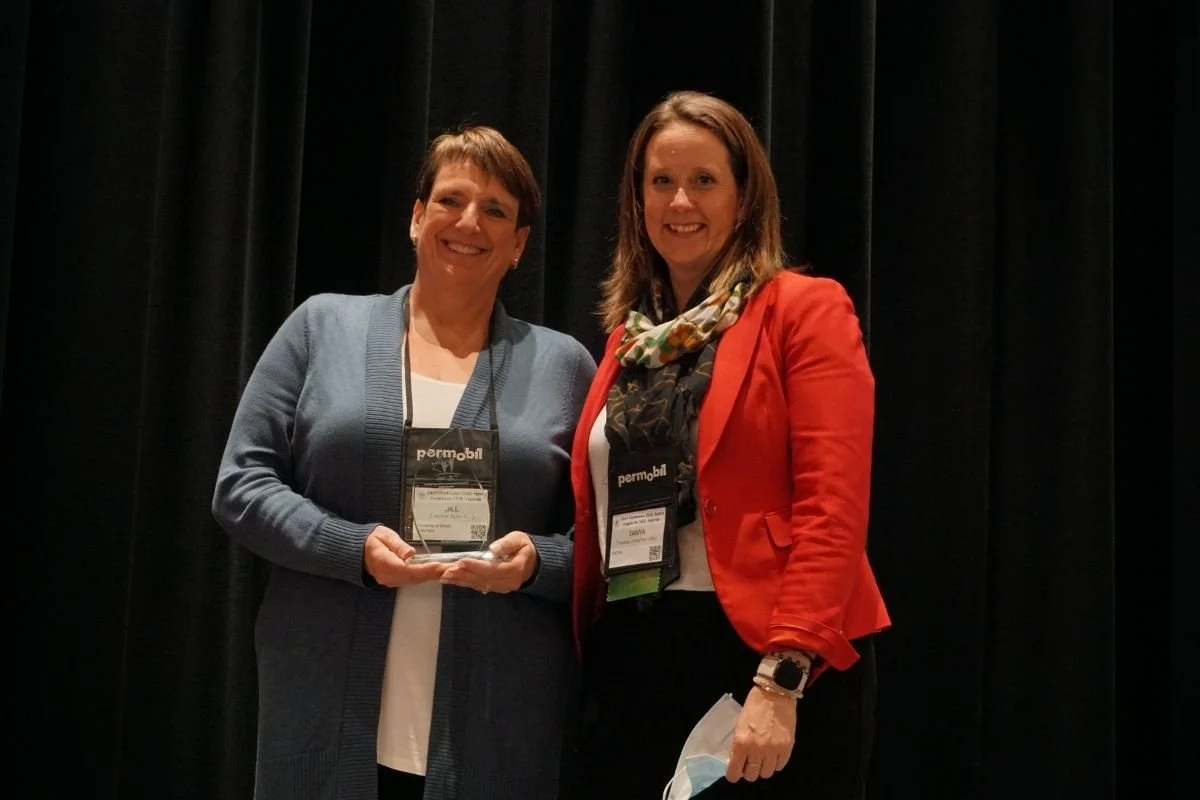 Jill Zwicker, CAOT-BC Outstanding Occupational Therapist of the Year, with Tanya Fawkes, CAOT-BC Regional Director, at the 2022 Awards Ceremony in Whistler, BC.