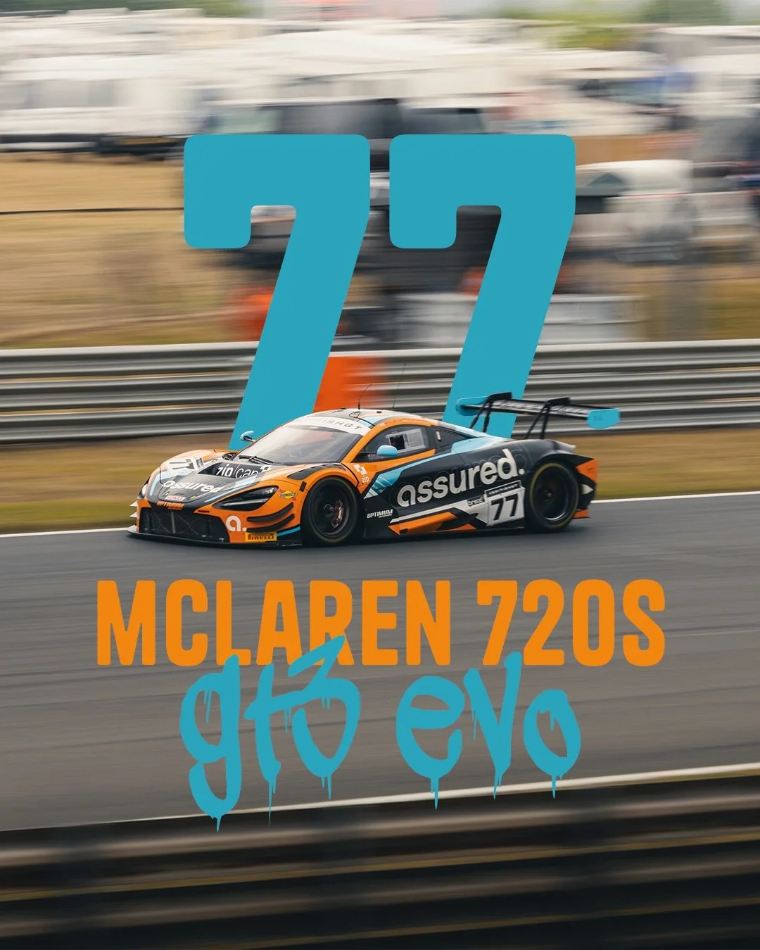 Launched in 2023 the McLaren 720S GT3 Evo makes over 700bhp from its twin-turbocharged 4.0-litre V8 tuned for track use. The car is covered in carbon fibre and even has a carbon fibre monocage tub. It is the successor of the 720S GT3, and has a new f