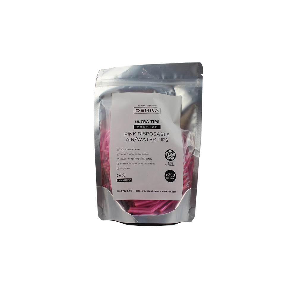 Premium Disposable 3-in-1 Air/Water Tips - Pink x 250