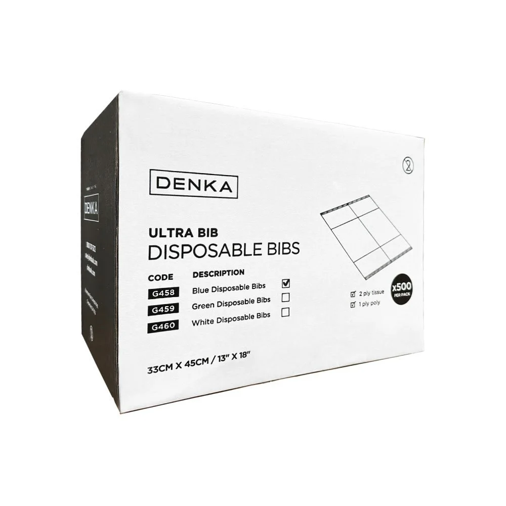 Denka Film Backed Blue Bibs x 500