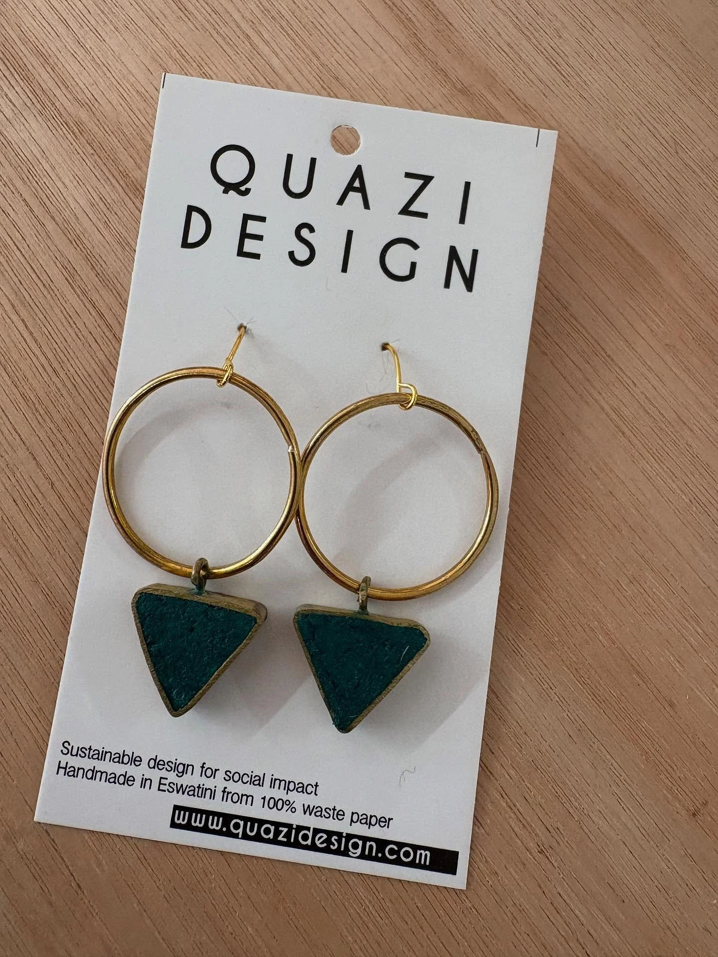 Made from recycled magazines, these fabulous earrings are handmade by women artisans in Eswatini (formerly Swaziland). The brainchild of designer Doron and local magazine distributor, they were looking for a way to use waste magazines and newspapers.