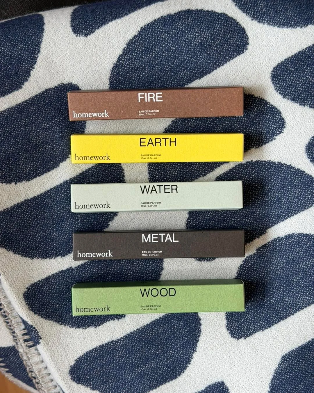 Find your elemental scent - Wood. Fire. Earth. Metal. Water.

Rooted in traditional Chinese medicine philosophy, @homework.store Five Elements collection blends natural essential oils into mindful candles and personal fragrance. 

Our go-to scent is 