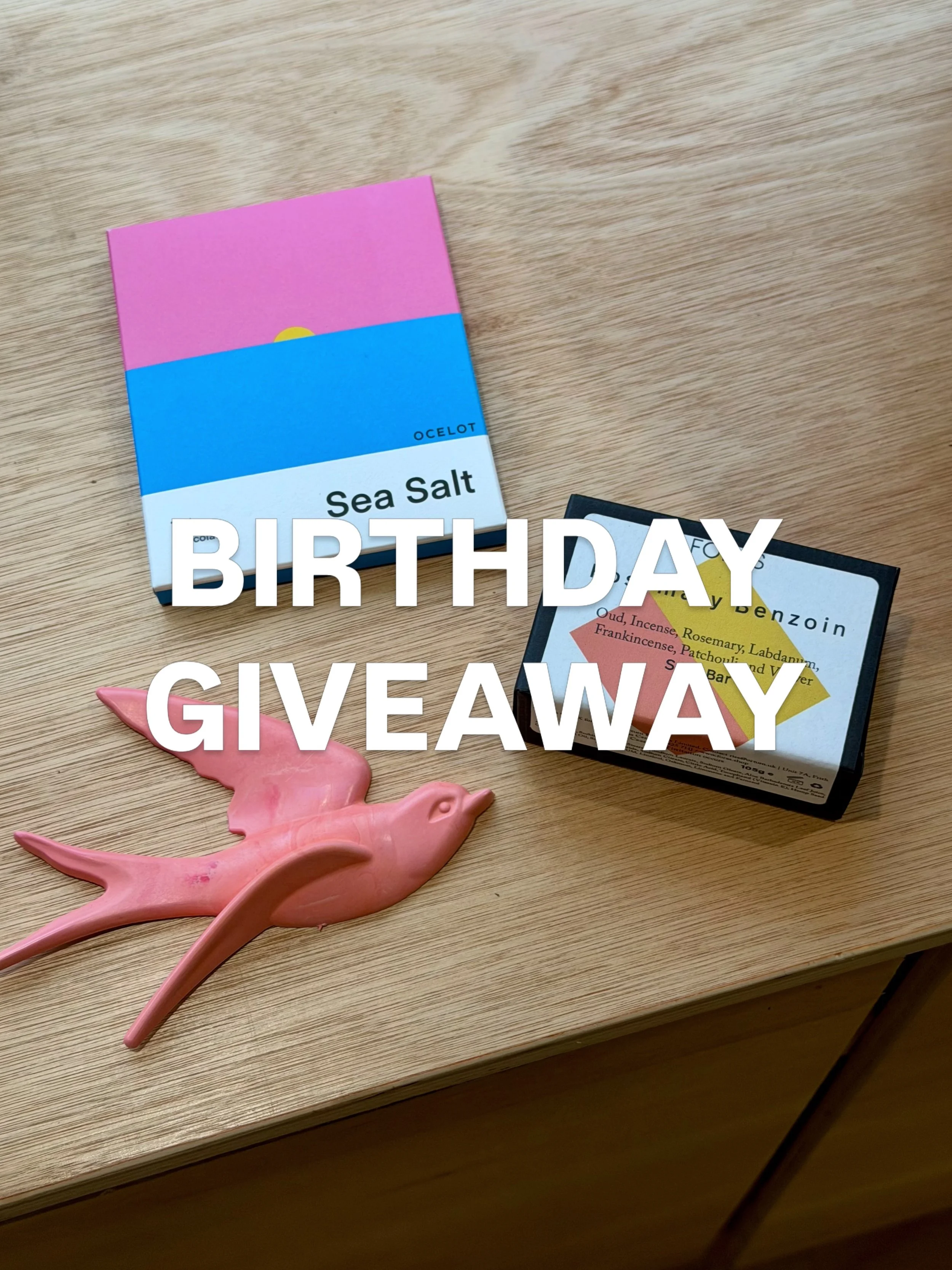 BIRTHDAY GIVEAWAY!!

To celebrate our second birthday, we are giving away a custom gift bundle to one lucky winner. You&rsquo;ll get to pick a Lucky Swallow, an Ocelot chocolate bar and a FORAS soap bar. See our website for colour, flavour and scent 