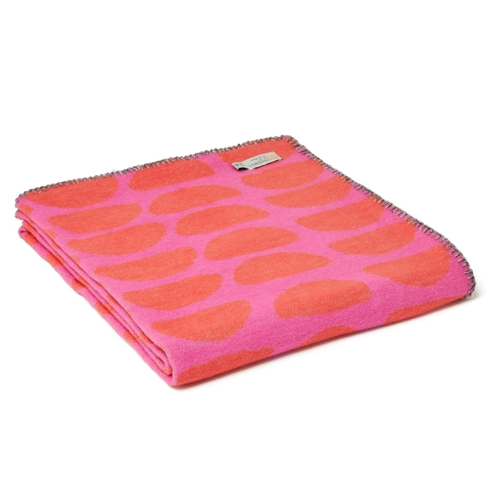 Cotton Knit Half Moon Throw - Pink
